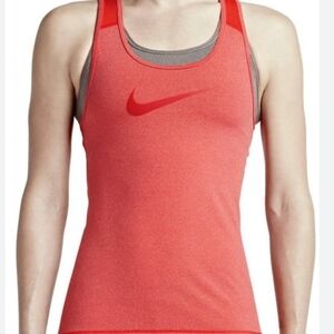 Nike Orange Pink Fitted Sleeveless Tank Top Size M.